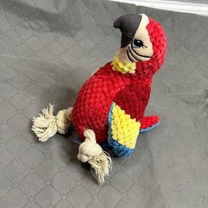 Vibrant Parrot Dog Toy with Rope Legs
